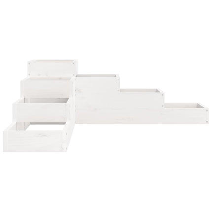 Odlingslåda 4 nivåer 106x104,5x36 cm vit massiv furu