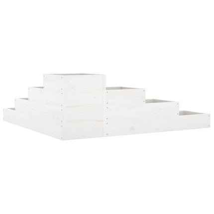 Odlingslåda 4 nivåer 106x104,5x36 cm vit massiv furu