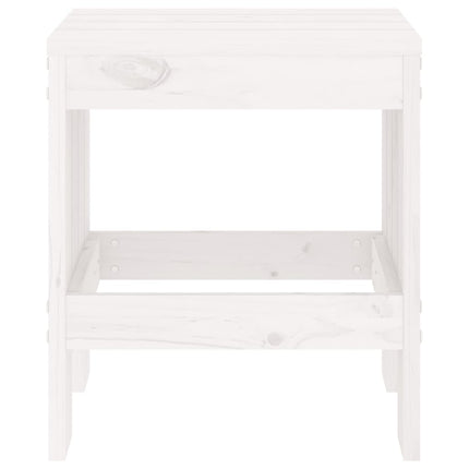 Trädgårdspallar 2 st vit 40x36x45 cm massiv furu