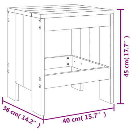 Trädgårdspallar 2 st vit 40x36x45 cm massiv furu