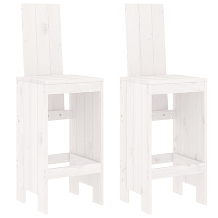 Barstolar 2 st vit 40x42x120 cm massiv furu