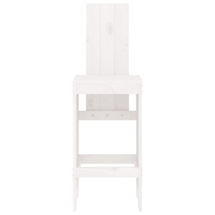 Barstolar 2 st vit 40x42x120 cm massiv furu