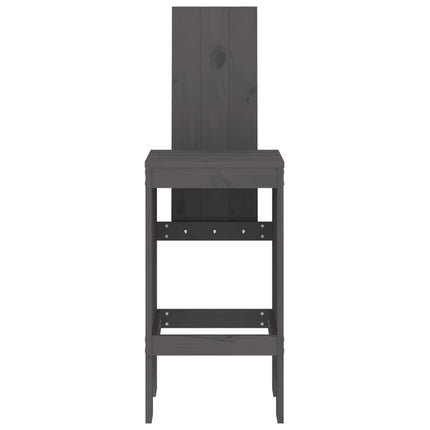 Barstolar 2 st grå 40x42x120 cm massiv furu