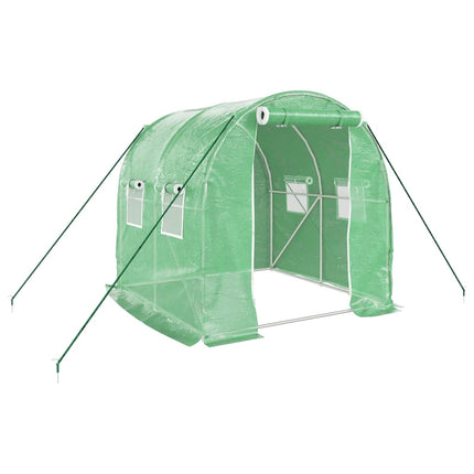 Växthus med stålram grön 4 m² 2x2x2 m