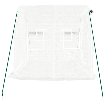 Växthus med stålram vit 4 m² 2x2x2 m
