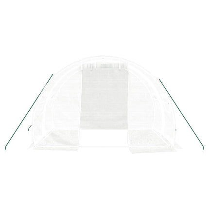 Växthus med stålram vit 6 m² 3x2x2 m