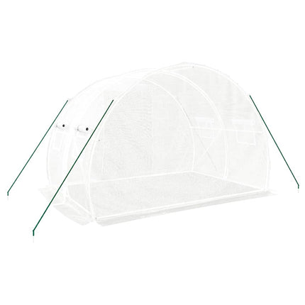 Växthus med stålram vit 6 m² 3x2x2 m