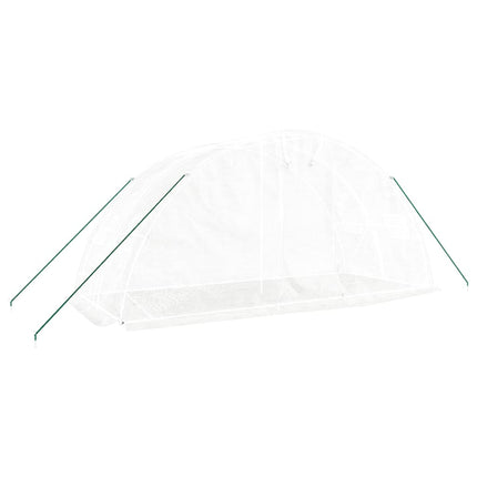 Växthus med stålram vit 10 m² 5x2x2,3 m