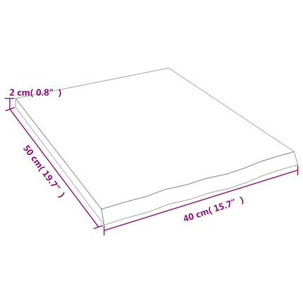 Hyllplan 40x50x2 cm obehandlad massiv ek