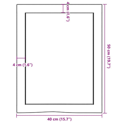 Hyllplan 40x50x(2-4) cm obehandlad massiv ek
