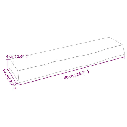 Bordsskiva ljusbrun 40x10x4 cm behandlad massiv ek