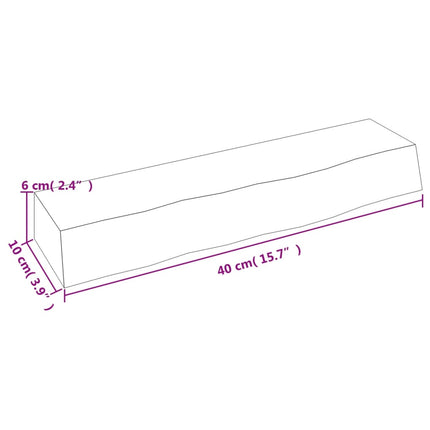 Bordsskiva ljusbrun 40x10x6 cm behandlad massiv ek