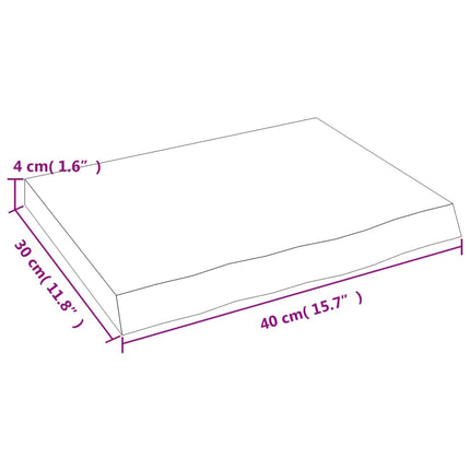 Vägghylla ljusbrun 40x30x(2-4) cm behandlad massiv ek