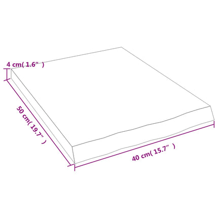 Vägghylla ljusbrun 40x50x(2-4) cm behandlad massiv ek