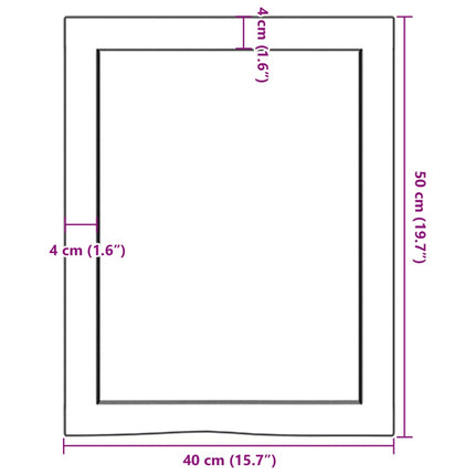 Vägghylla ljusbrun 40x50x(2-4) cm behandlad massiv ek