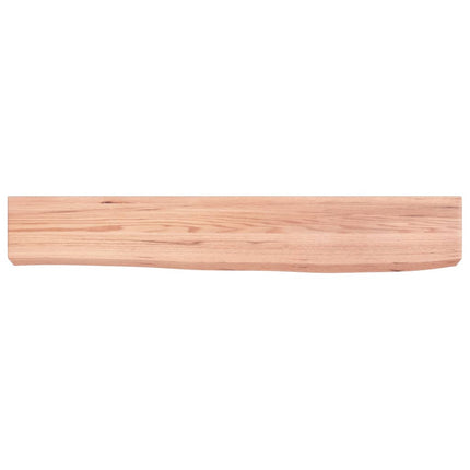 Vägghylla ljusbrun 60x10x6 cm behandlad massiv ek