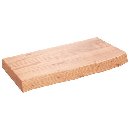 Vägghylla ljusbrun 60x30x(2-6) cm behandlad massiv ek
