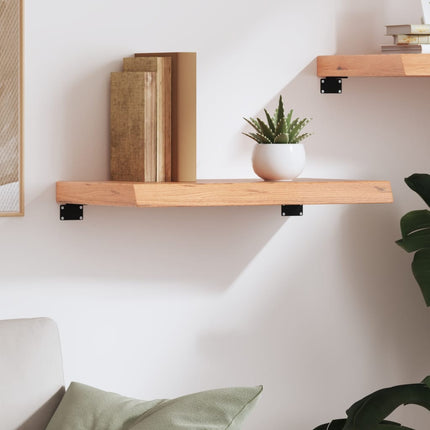 Vägghylla ljusbrun 60x30x(2-6) cm behandlad massiv ek