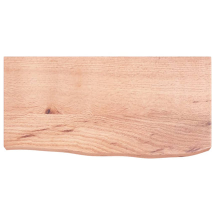 Vägghylla ljusbrun 60x30x(2-6) cm behandlad massiv ek
