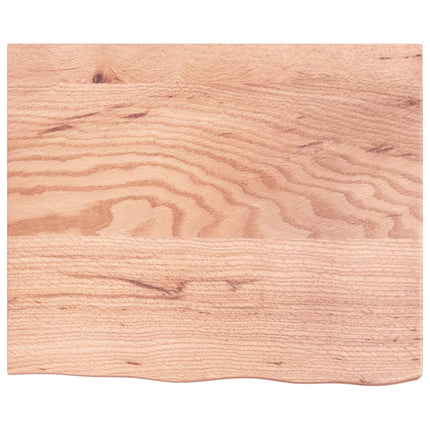 Vägghylla ljusbrun 60x50x(2-6) cm behandlad massiv ek