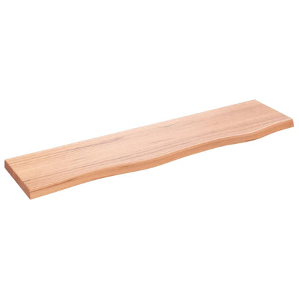 Vägghylla ljusbrun 80x20x2 cm behandlad massiv ek