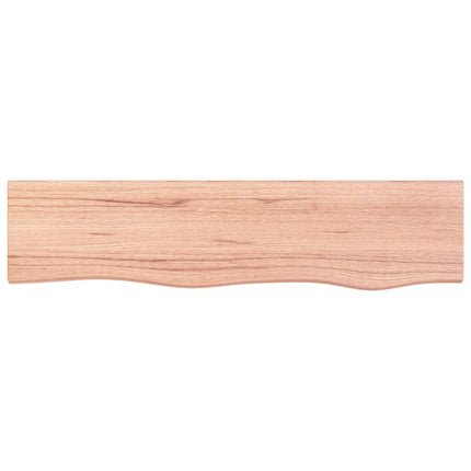 Vägghylla ljusbrun 80x20x2 cm behandlad massiv ek