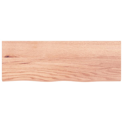 Vägghylla ljusbrun 80x30x2 cm behandlad massiv ek