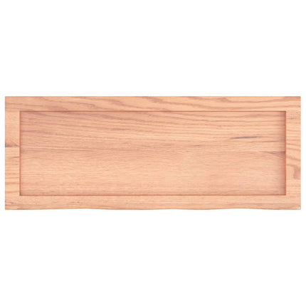 Vägghylla ljusbrun 80x30x(2-4) cm behandlad massiv ek
