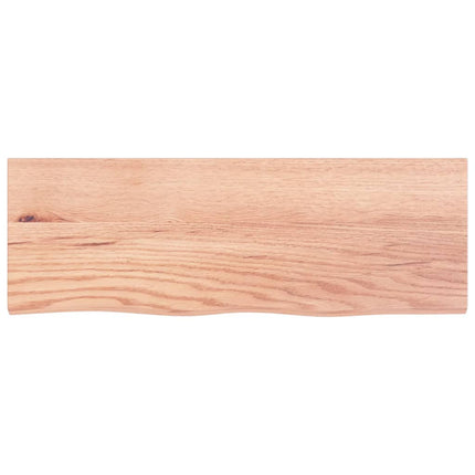 Vägghylla ljusbrun 80x30x(2-6) cm behandlad massiv ek