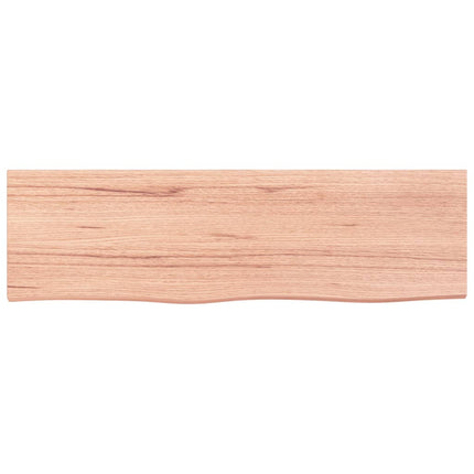 Vägghylla ljusbrun 100x30x(2-4) cm behandlad massiv ek