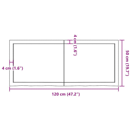 Vägghylla ljusbrun 120x50x(2-4) cm behandlad massiv ek