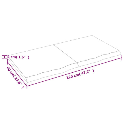Vägghylla ljusbrun 120x60x(2-4) cm behandlad massiv ek