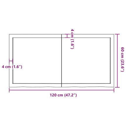 Vägghylla ljusbrun 120x60x(2-4) cm behandlad massiv ek
