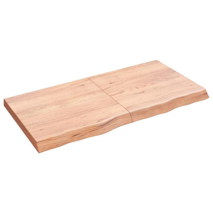 Vägghylla ljusbrun 120x60x(2-6) cm behandlad massiv ek