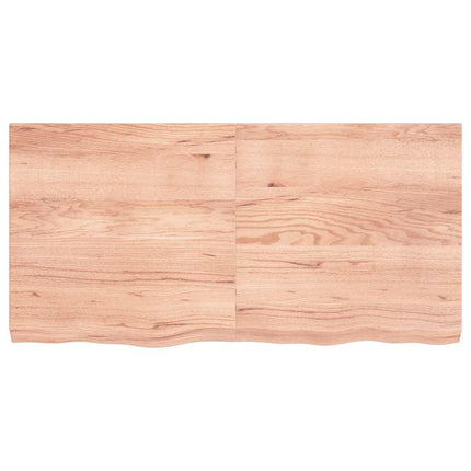 Vägghylla ljusbrun 120x60x(2-6) cm behandlad massiv ek