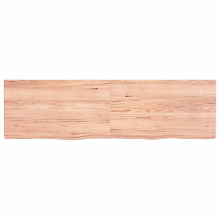 Vägghylla ljusbrun 140x40x(2-4) cm behandlad massiv ek