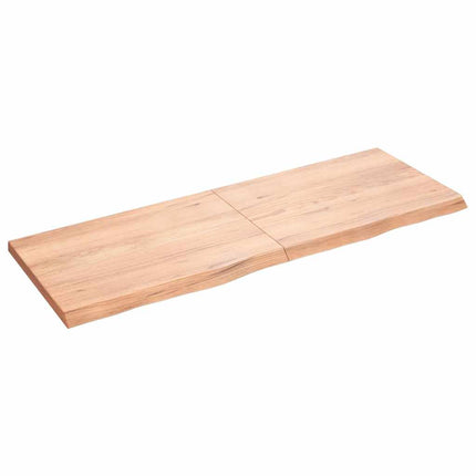 Vägghylla ljusbrun 140x50x(2-4) cm behandlad massiv ek