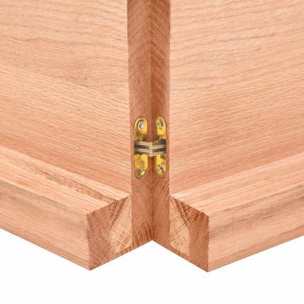 Vägghylla ljusbrun 140x50x(2-6) cm behandlad massiv ek