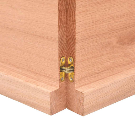 Vägghylla ljusbrun 160x30x(2-4) cm behandlad massiv ek