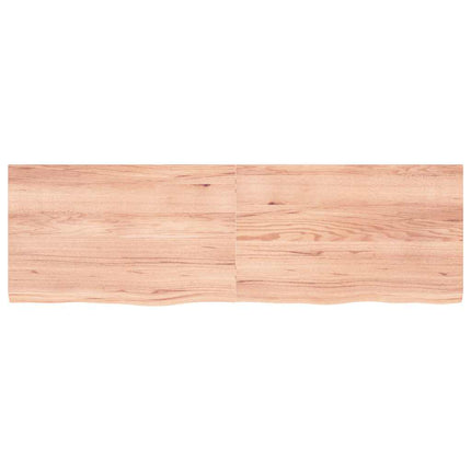 Vägghylla ljusbrun 160x50x(2-4) cm behandlad massiv ek