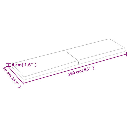 Vägghylla ljusbrun 160x50x(2-4) cm behandlad massiv ek