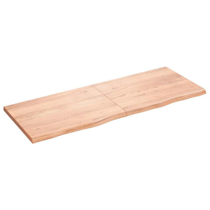 Vägghylla ljusbrun 160x60x(2-4) cm behandlad massiv ek