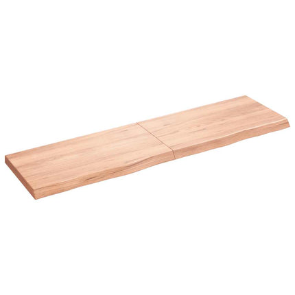 Vägghylla ljusbrun 180x50x(2-6) cm behandlad massiv ek