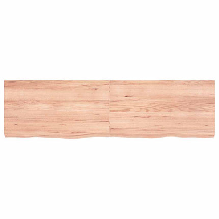 Vägghylla ljusbrun 180x50x(2-6) cm behandlad massiv ek