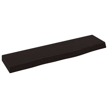 Vägghylla mörkbrun 40x10x2 cm behandlad massiv ek