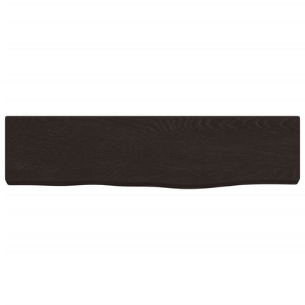 Vägghylla mörkbrun 40x10x2 cm behandlad massiv ek