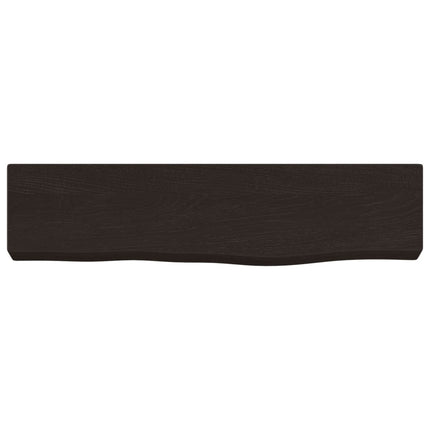 Vägghylla mörkbrun 40x10x4 cm behandlad massiv ek