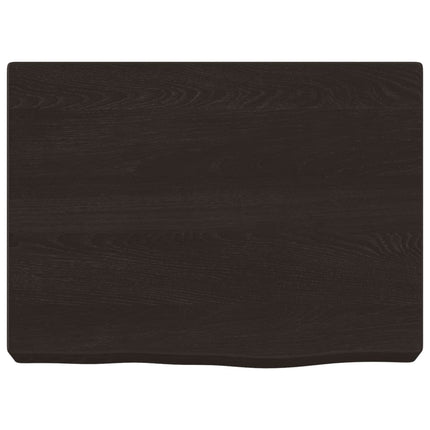 Vägghylla mörkbrun 40x30x(2-6) cm behandlad massiv ek