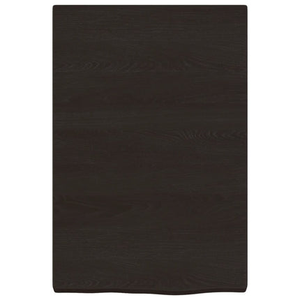 Vägghylla mörkbrun 40x60x(2-4) cm behandlad massiv ek
