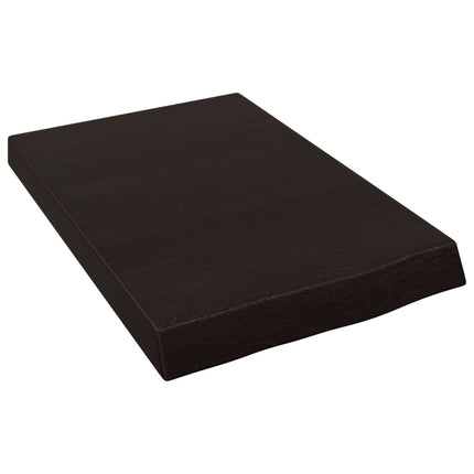 Vägghylla mörkbrun 40x60x(2-6) cm behandlad massiv ek